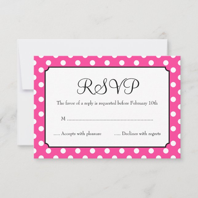 Candy Pink Polka Dot Bat Mitzvah UAWG RSVP Karte (Vorderseite)