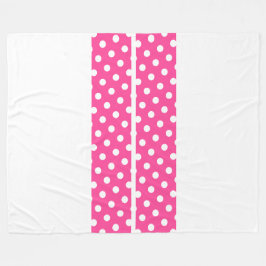 Candy Pink Polka gepunktete Rennstreifen auf weiß Fleecedecke