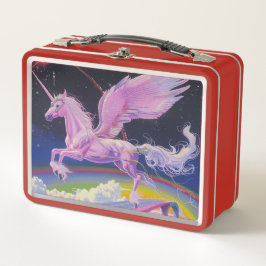 Candy Pink Synthwave Rainbow Highway Unicorn Metall Brotdose