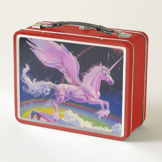 Candy Pink Synthwave Rainbow Highway Unicorn Metall Brotdose