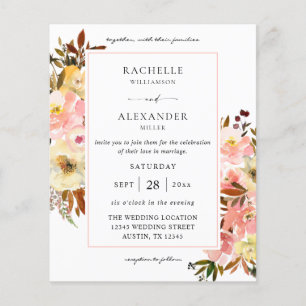 Candy Pink & Yellow Floral 2 Hochzeit Flyer
