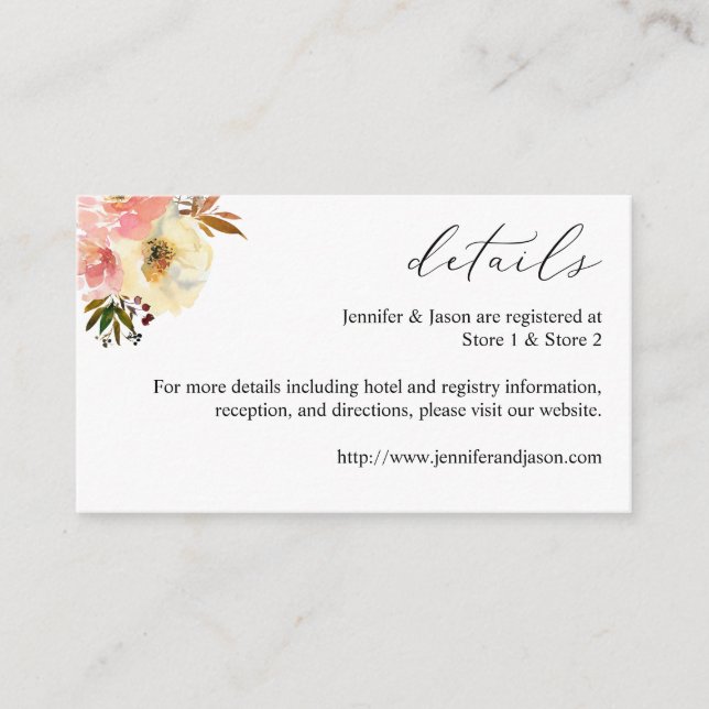 Candy Pink & Yellow Floral Details SM Begleitkarte (Vorderseite)
