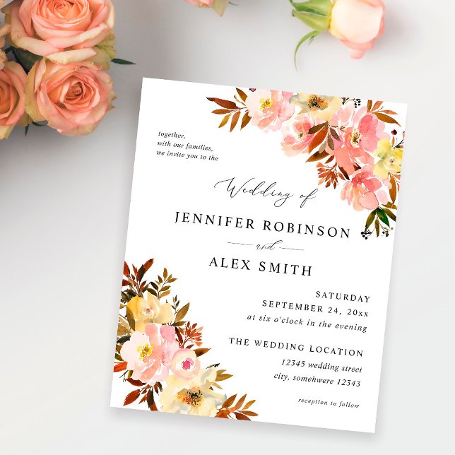 Candy Pink & Yellow Floral Wedding Flyer (Von Creator hochgeladen)