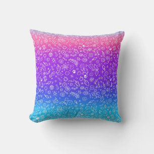 Candy-Pop Floral Doodle Art Throw Kissen