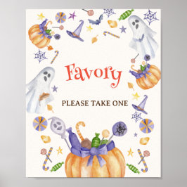 Candy Pumpkin Ghosts Halloween Baby Favoriten Zeic Poster