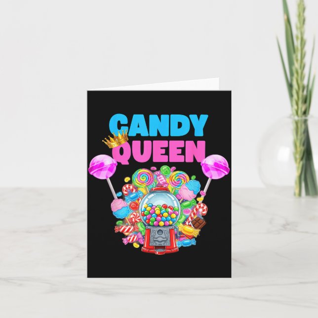Candy Queen Shirt Funny Lollip Candy Lover Humor  Karte (Vorderseite)