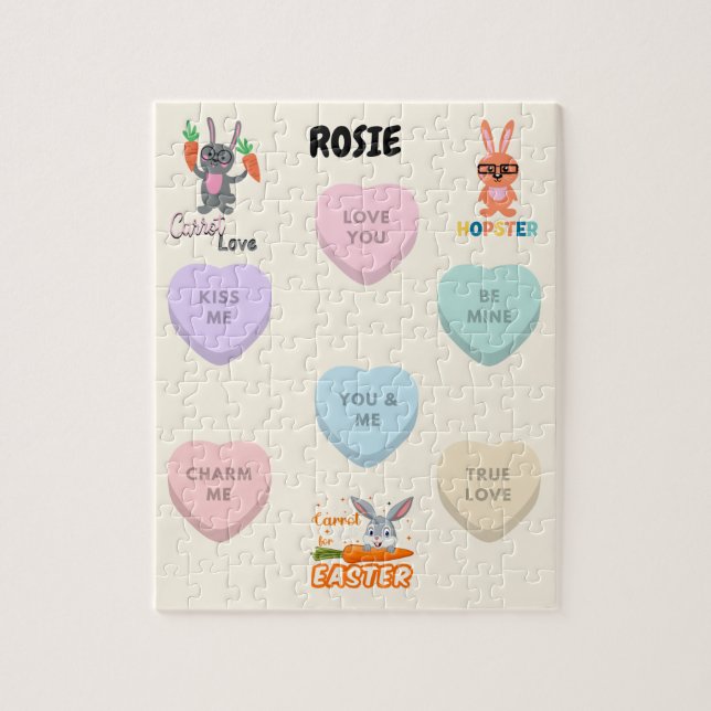 "CANDY & RABBITS" PUZZLE PERSONALISIERT (Vertikal)