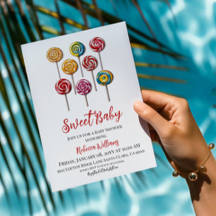 Candy Ready to Pop Sweet Baby Dusche Einladung