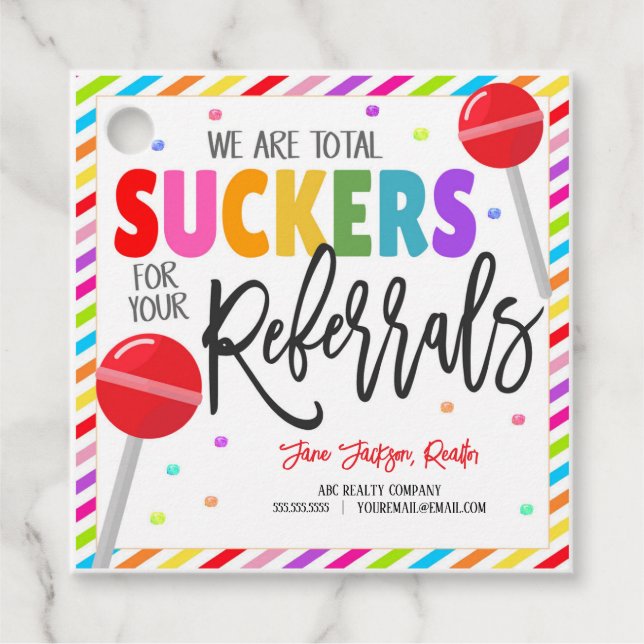 Candy Realtor Pop nach Tag Geschenkanhänger (Vorderseite)