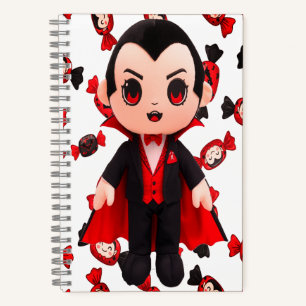 Candy Red and Black Dracula Inspiriert Halloween Notizbuch