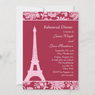 Candy Red in Paris Probedinner-Einladung Einladung