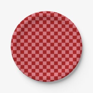 Candy Red und Candy Pink Checkerboard Pappteller