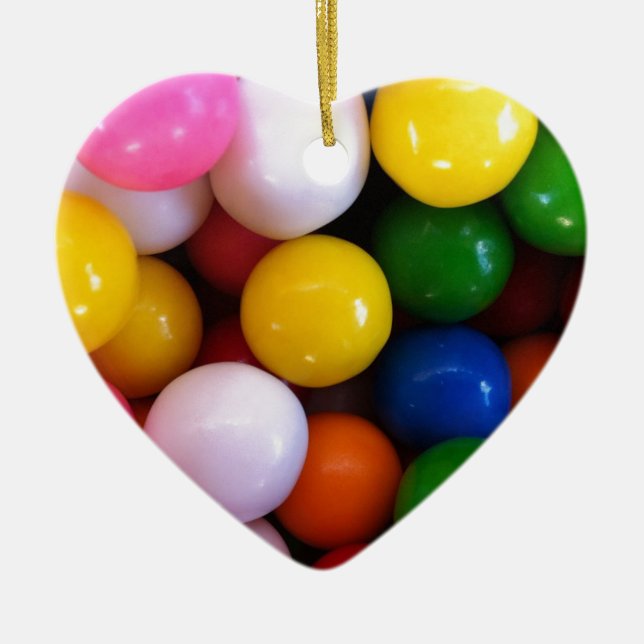 Candy Regenbogenkugeln Keramikornament (Vorne)