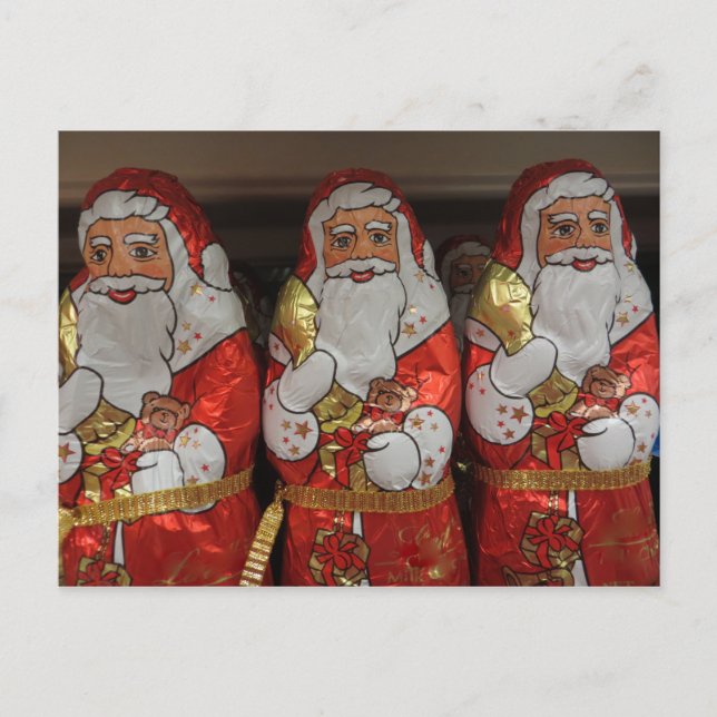 Candy Santa Trio Feiertagspostkarte (Vorderseite)