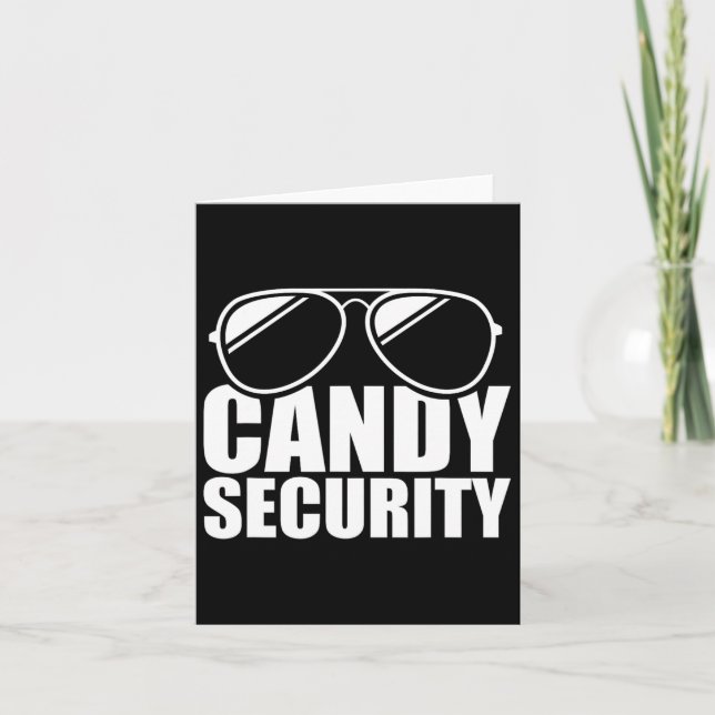 Candy Security Funny Easy Halloween Kostüm Erwachs Karte (Vorderseite)
