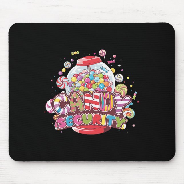Candy Security Funny Halloween Costume Boys Girls Mousepad (Vorne)