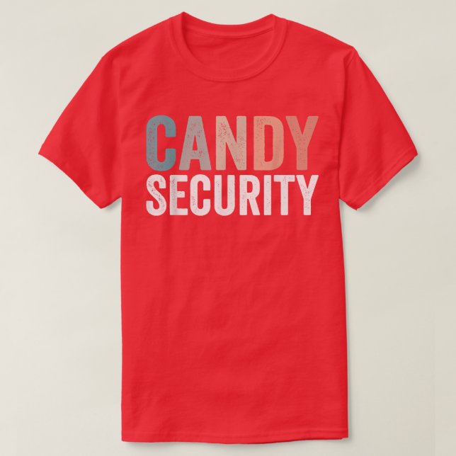 Candy Security Halloween Kostüm für Vater Mama Dau T-Shirt (Design vorne)