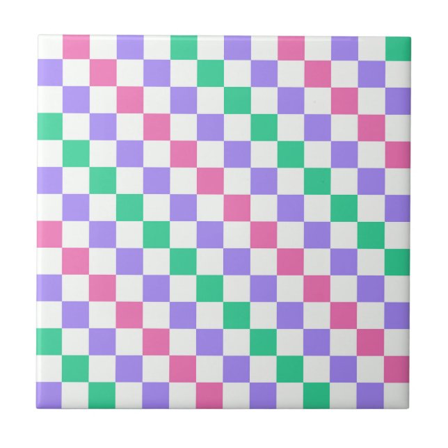 Candy shop diagonal checkerboard pattern fliese (Vorderseite)