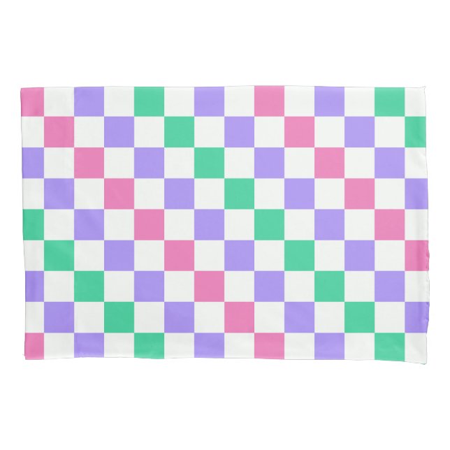 Candy shop diagonal checkerboard pattern kissenbezug (Vorderseite-Links)