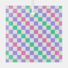 Candy shop diagonal checkerboard pattern ornament aus glas