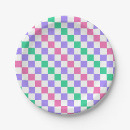 Candy shop diagonal checkerboard pattern pappteller