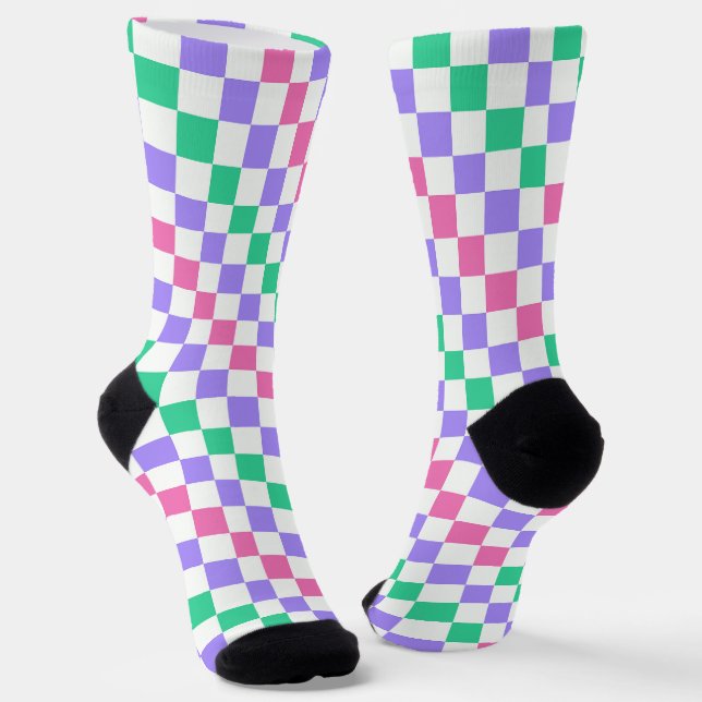 Candy shop diagonal checkerboard pattern socken (Gewinkelt)