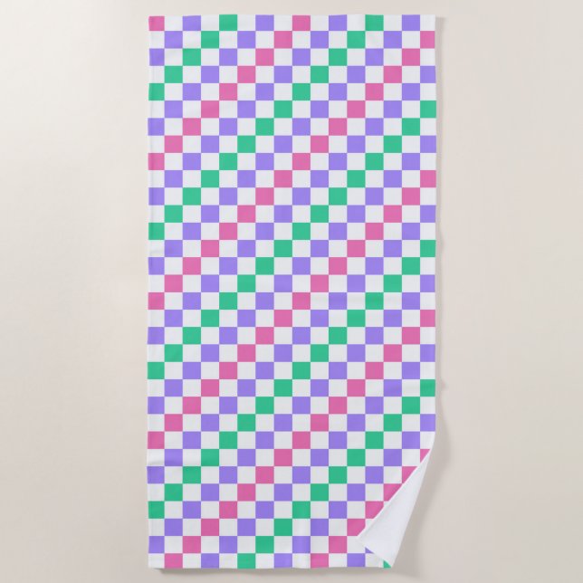 Candy shop diagonal checkerboard pattern strandtuch (Vorderseite)