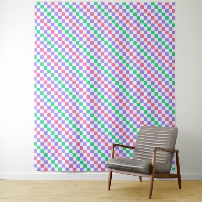 Candy shop diagonal checkerboard pattern wandteppich (Beispiel)