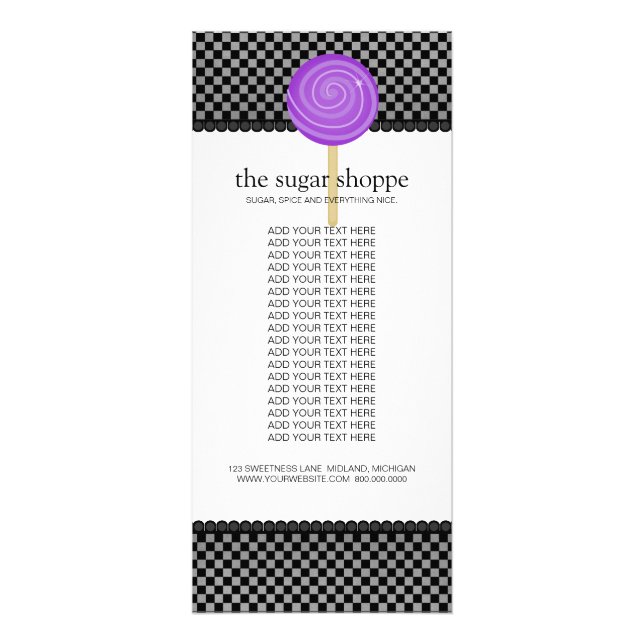 Candy-Shop-Produktrackkarten Werbekarte (Vorne)