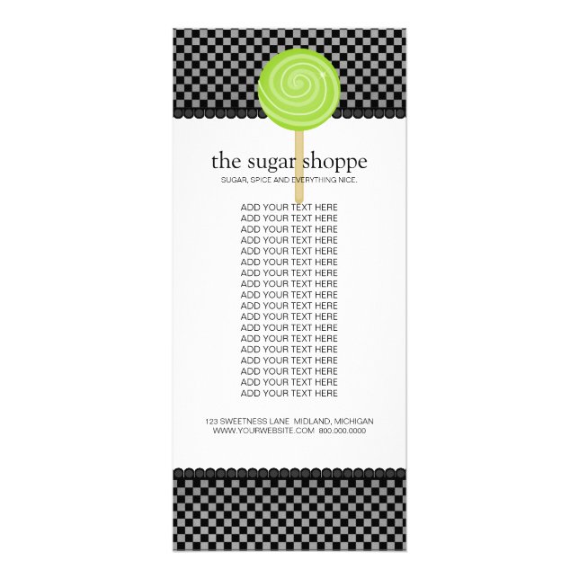Candy-Shop-Produktrackkarten Werbekarte (Vorne)