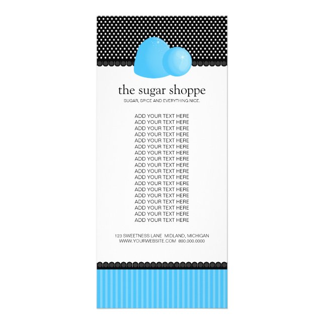 Candy-Shop-Produktrackkarten Werbekarte (Vorne)