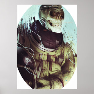 Candy Skull Cosmonaut Canvas Print Poster
