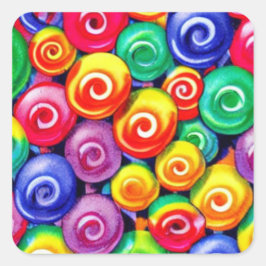 Candy Spheres Quadratischer Aufkleber