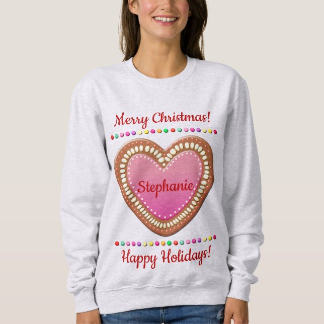 Candy-Sprinkled German Gingerbread Herz Sweatshirt (Vorderseite)