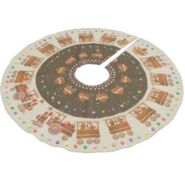 Candy Sprinkled Gingerbread Weihnachtszug Polyester Weihnachtsbaumdecke