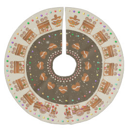 Candy Sprinkled Gingerbread Weihnachtszug Polyester Weihnachtsbaumdecke
