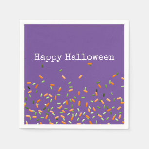Candy Sprinkles Happy Halloween Orange Green Serviette