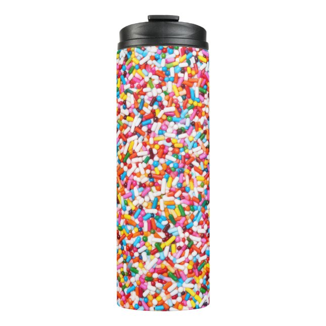 Candy Sprinkles Pattern – Colorful Sweet Treat  Thermosbecher (Vorderseite)