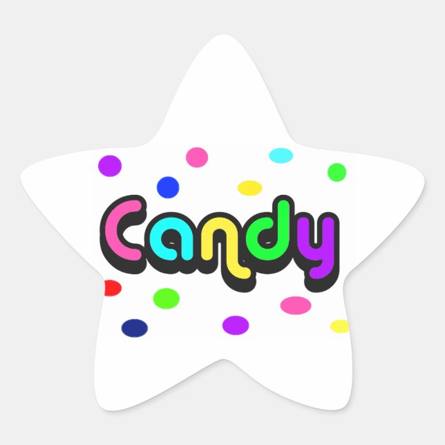 Candy-Star-Aufkleber Stern-Aufkleber (Vorderseite)