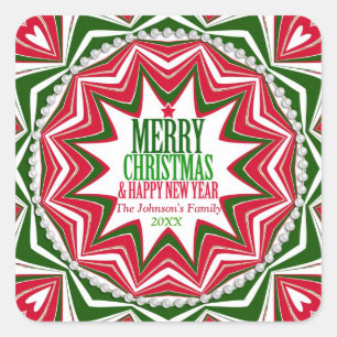 Candy Sternexplosion Keepake Weihnachts-Party Plat Quadratischer Aufkleber