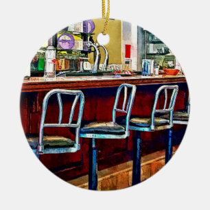 Candy Store mit Soda Fountain Keramik Ornament