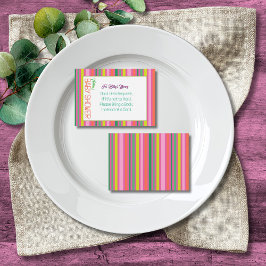 Candy Stripe Pink Colorful Rainbow Baby Shower Begleitkarte