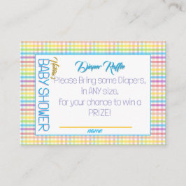 Candy Stripe Pink Colorful Rainbow Diaper Raffle Begleitkarte