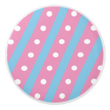 Candy Stripe & Polka Dot Keramik Knock (rosa & bla