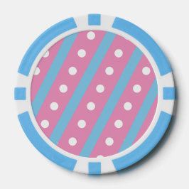 Candy Stripe & Polka Dot Poker Chips (rosa & blau)