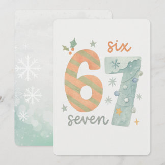 Candy Stripe & Snowflake 67 – Handmade Holiday Num Einladung