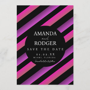 Candy Stripes Bold Save the Date Einladung