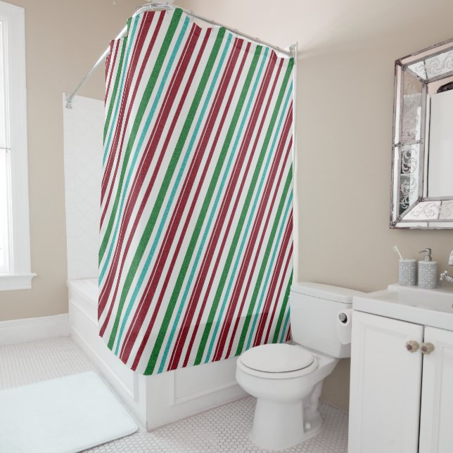 Candy Stripes Glitzer Duschvorhang (Beispiel)