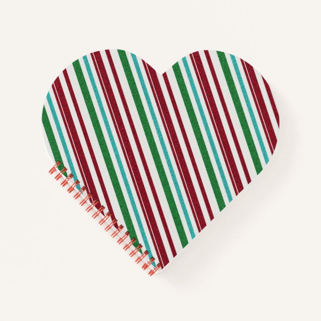 Candy Stripes Glitzer Notizbuch (Vorderseite)