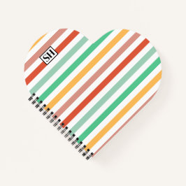 Candy Stripes Monogram Notizbuch